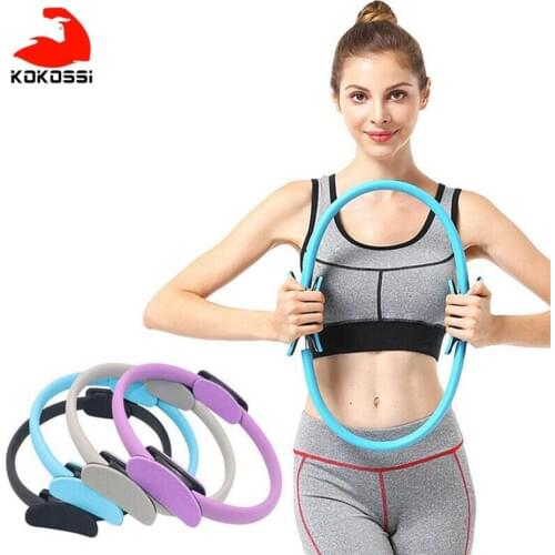 KoKossi Quality Yoga Pilates Ring Magic Wrap Slimming Body Building Training Heavy Duty PP+NBR Material Yoga Circle 5 colors