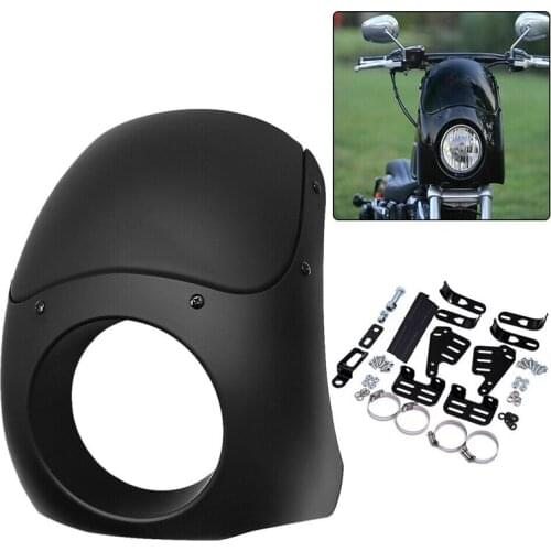 5-3/4 inch Motorcycle Headlight Fairing Windshield Kits Black for Low Glide