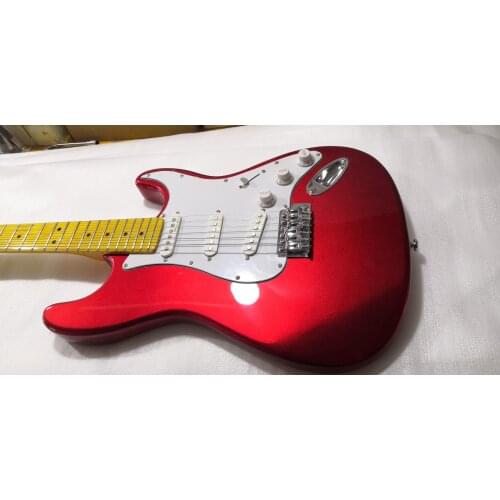 Metallic red or blue 6 strings electric guitars