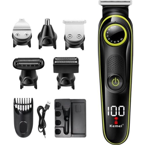 Kemei Km-696 5 In 1 Multifunction Hair Clipper Professional Hair Trimmer Electric Beard Trimmer Hair Cutting Machine