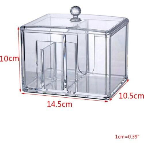 Multifunction Acrylic Makeup Cotton Pad Swab Storage Organizer Holder Container Makeup Jewelry Box Holder