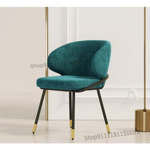 Nordic Luxury Dining Chair Back Chair Family Dining Chair Modern Leisure Desk Chair Simple Net Red Iron European Style