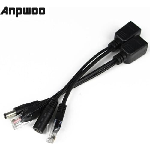 ANPWOO Hot POE Cable Passive Power Over Ethernet Adapter Cable POE Splitter Injector Power Supply Module 12-48v For IP Camera