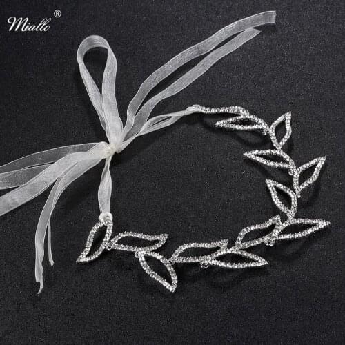 Miallo Fashion Austrian Crystal Leaves Women Headband Wedding Hairpieces Bridal Hair Jewelry Accessories Headdress Brides Tiara
