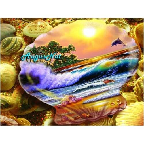 Sea shells diamond painting cross stitch full scenery wall art picture diamond dotz decor diamond stickers landscape needlework