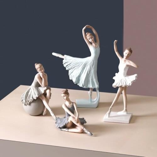 Nordic Art Ballet Girl Resin Figure Ornaments Home Decoration Accessories Living Room Ornaments Wedding Modern Sculpture