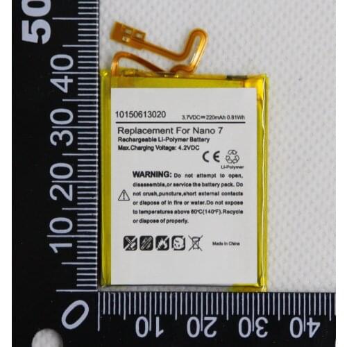 50pcs/lot Battery Replacement for iPod Nano 7 7th Gen Battery Replacement 330mAh 3.7V Li-ion Battery