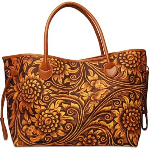 2021 Sunflower Print Fringe PU Protable Large Capacity Female Tote Bags Fashion One-Shoulder style Women Tote Bags Dropship