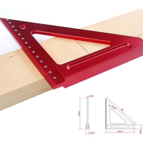 Precision Aluminium Triangle Square 150mm Ruler woodworking Scribe Mark Line Drawing Ruler Scribing Measuring Tool