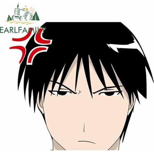 EARLFAMILY 13cm x 11.3cm Fullmetal Alchemist Funny Car Stickers and Decals Anime Head Graphics Waterproof Car Assessoires