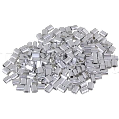 200 pcs Sliver Color Oval Shape Aluminum Clip Wire Rope Swage Clip Clamps M2