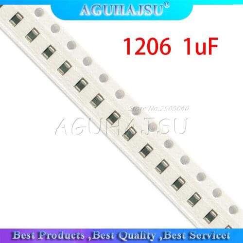 100pcs 1uF X5R Error 10% 25V 1206 105 smd capacitor