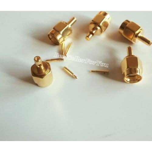 10X SMA Male Plug Solder For RG178 RG196 Coax Cable RF Connector