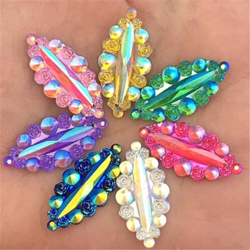 20PCS 15*30mm AB Flatback Resin Horse eyeRhinestone Wedding decoration craft