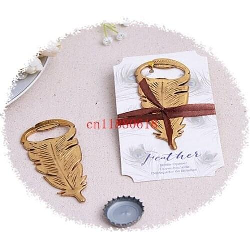 200pcs/lot Free Shipping Peacock feathers Bottle opener Wedding Favors gift elegant Party Favors Guests gift box Giveaways