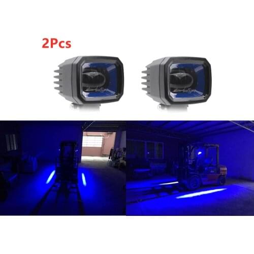 1PC 3Inch 10-80v 9W Red Flood Beam LED Forklift safety line zone Red Danger zone LED forklift warning light redzone