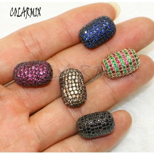 6 Pcs Colorful Zircon Charms Bean charms jewelry charms Accessories for jewelry making jewelry charms gift for lady 50156