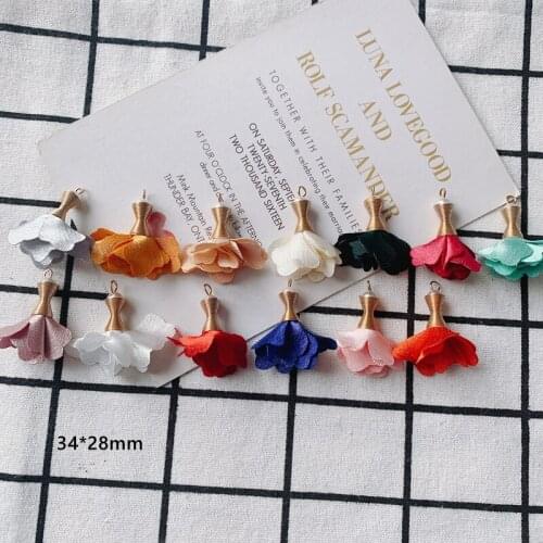 DIY jewelry accessories temperament fabric flower earrings pendant earrings jewelry accessories materials