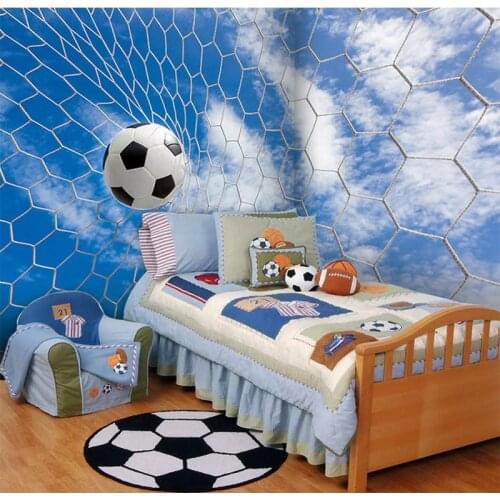 Photo wallpaper 3D football series wallpaper stadium KTV theme hotel living room decoration white football door wallpaper mural
