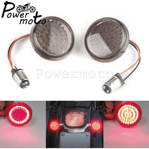 2" 1157 Socket 12V LED Red Turn Signal Light Rear Brake Stop Lamp for Harley Touring Dyna Softail Sportster Electra Street Glide