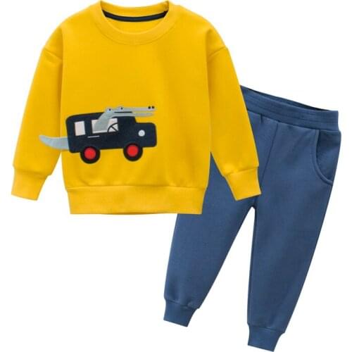 ZWY475 Spring Autumn Children Boys Girls Clothing Cotton Long Sleeve Letter Sets Kids Clothes Tracksuit Baby T-Shirt Pants 2 Pcs