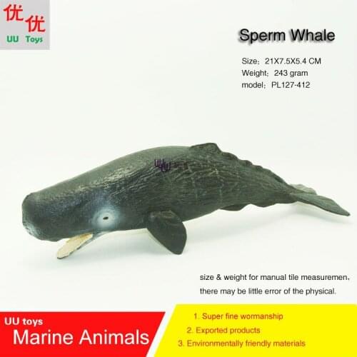Sperm Whale (Spermacet Whale) Simulation model Marine Animals Sea Animal kids gift educational props (Balaenoptera musculus )