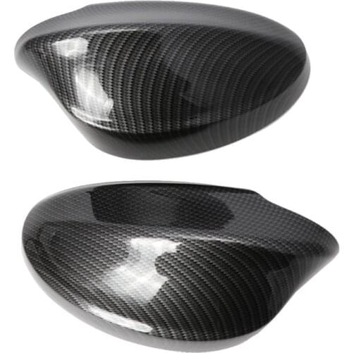 2Pcs Rearview Mirror Covers Side Mirror Cap Carbon Fiber Pattern ABS Shell For BMW E90/E91/330i/335i/2005-2008