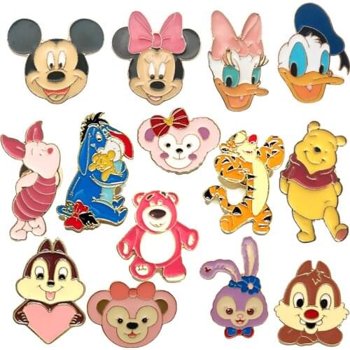 LT840 Mickey Mouse Cartoon animal kids Cute Enamel Pins and Brooches for Women Men Lapel pin backpack bags badge Gifts