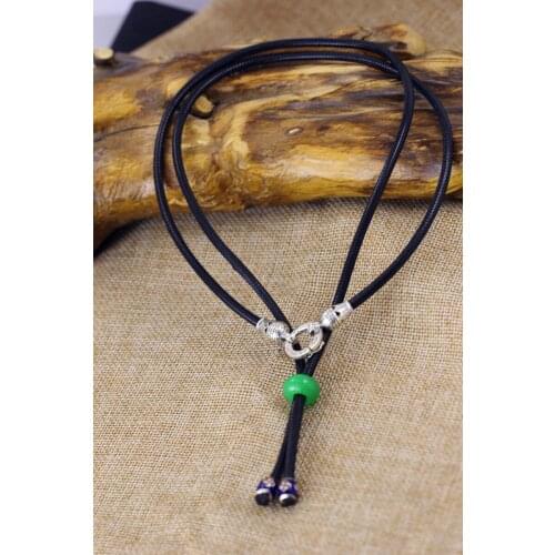 New men and women S925 silver fashion models exquisite iron dragon leather rope necklace