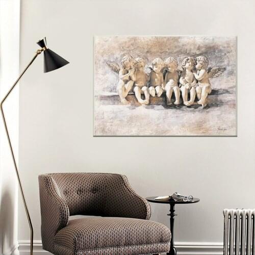 Modular Canvas HD Statue Of Angels Children Prints Pictures Wall Art Painting Home Decor Posters For Living Room Frame