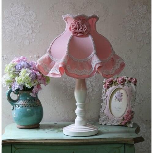 Princess Table Lamp Desk Lights E27 Table Lights Lace Tassel Flower Fabric Shade Book Reading Girls bedroom Led Lamp Bedside D93