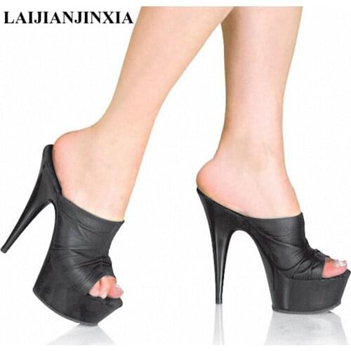 LAIJIANJINXIA 15cm High-Heeled Shoes Platform Performance Shoes Wedding Shoes 6 Inch High Heels Plus Size Sandals Dance Shoes