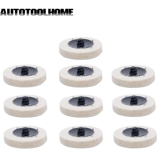 10pcs 2" Compressed Wool Felt Fabric QC Disc 50mm Polishing Buffing Pads Wheels for Roloc Grinding Abrasive Tools Accessories