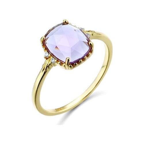 Luxury rings for women Big Purple crystal Elegant finger accessory 925 sterling silver rings casual wedding fine jewelry gifts