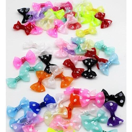 40pcs Mixed Satin Ribbon Bowknot for crafts Applique DIY Craft Wedding Bow Tie Scrapbooking Decoration