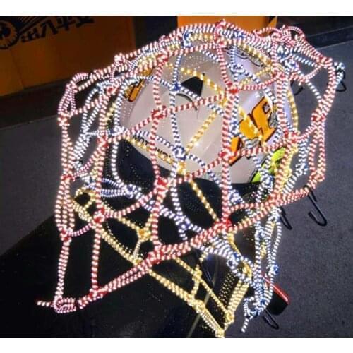 By DHL or Fedex 50pcs Reflective motorcycle Moto Helmet Mesh Net Motorcycle Luggage accessories holder 40*40cm