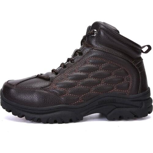 Outdoor Waterproof Anti-skiing Snow Boots Men Warm Breathable Hiking Sneakers Trekking Shoes Men Designer Military Tactics Boots