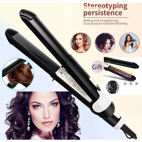 Straightening Irons Fast Warm-up Thermal Performance Professional Tourmaline Ceramic Heating Plate Hair Straightener Curling#h3