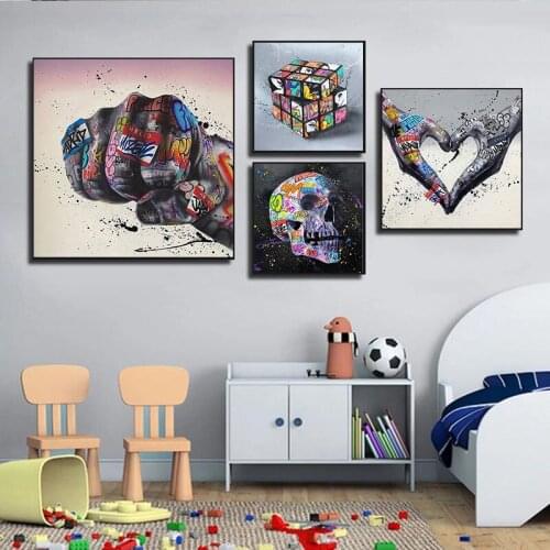 Inspirational Canvas Paintings Gesture Graffiti Art Posters and Modern Prints Wall Art Pictures for Living Room Home Decoration