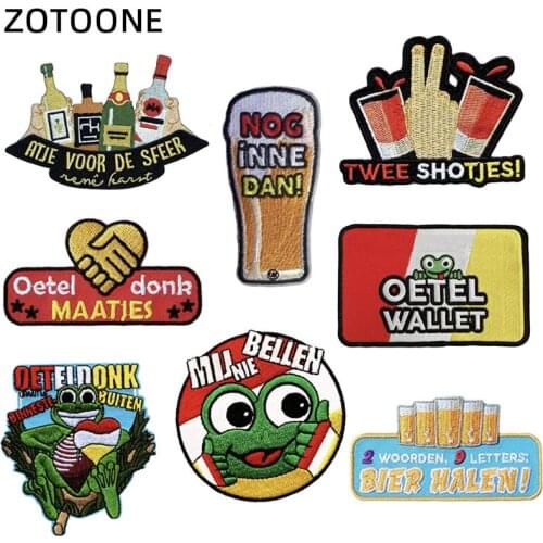 ZOTOONE Oeteldonk Parches Embroidered Iron on Patches for Clothing Oeteldonk Club Embleem Patches DIY Stripes Badges Appliques I