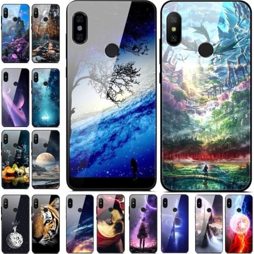 Tempered Case For Xiaomi Mi A2 lite Case Cover for Xiaomi Mi A2 Case Silicon Pattern phone Case for Xiaomi MiA2 lite Redmi 6 Pro