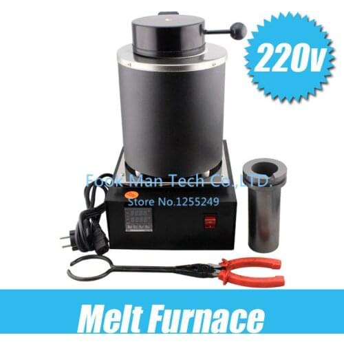 220 Voltage and 2KG Capacity Gold Electric Melting Furnaces with 1pc Graphite Crucible & Plier,Smelting furnace