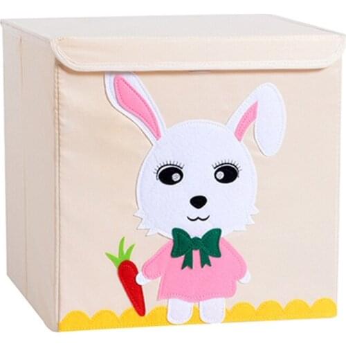 1pc Cartoon Animal Pattern Kids Toy Storage Box With Flip Lid Linen Foldable Little Tikes Toy Box Chests Storage Laundry T84F