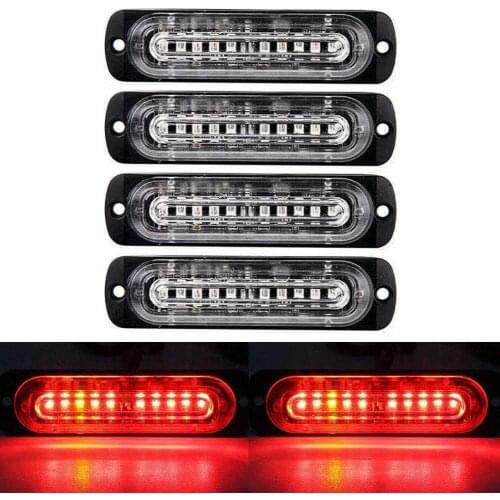 10 LED Truck Warning Light Red Signal Lamp Car SUV Strobe Lamp 12V 24V Side Marker Lamp Ultra Thin For Trailer Caravan Camper
