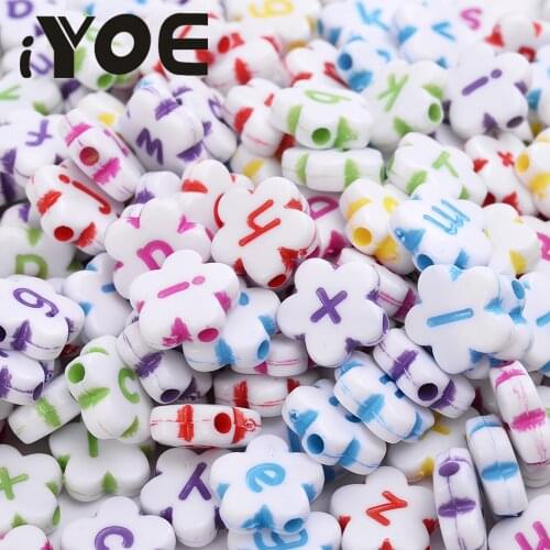 100/150/200/300pcs11mm Heart Shape Letter Beads for Women Jewelry Making Vintage Transparent Flower Loose Spacer Beads Wholesale