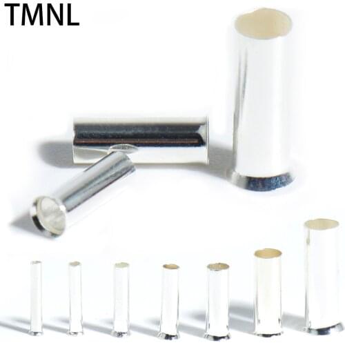 1000pcs EN Bare Models Insulated Electrical Cord Wire Tube Bootlace Naked Butt Wiring Connector Copper Ferrules Cable Terminals