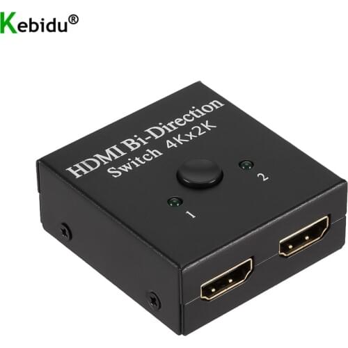 1x2 4K Switch 2 Ports Bi-directional 2x1 HDMI-compatible Switcher Splitter Supports Ultra HD 1080P 3D HDR HDCP for PS4 Xbox HDTV