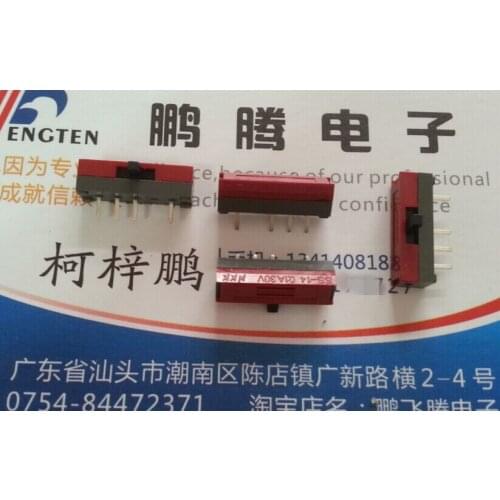 2PCS/lot Imported from Japan NKK SS-14MDH2 straight plug 4-foot toggle switch 3 gear side dial slide switch horizontal