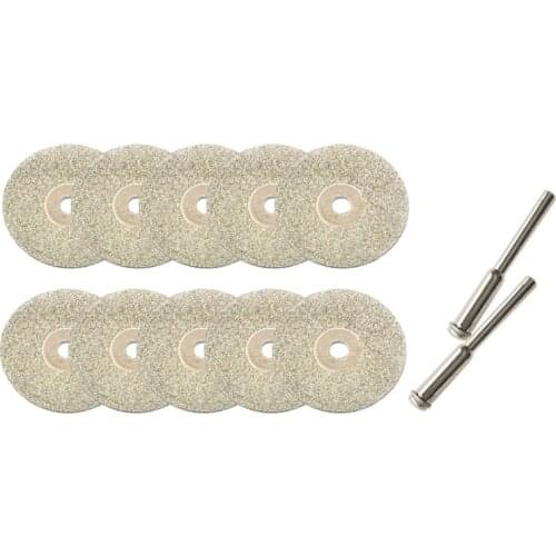 10Pcs Diamond Cutting Discs Rotary Tool 30 Mm Circular Saw Blades Cutting Discs Mandrel For Dremel Cut Off