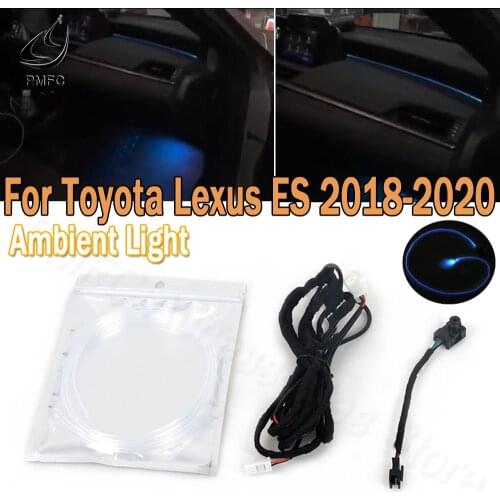 PMFC Car LED Interior Decorative Light Instrument Panel Light Ambient Light For Toyota Lexus ES 2018 2019 2020 Ice Blue/64 Color